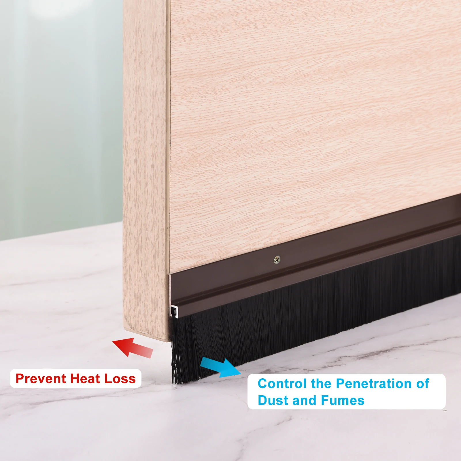 Porta Seal Brush com Nylon Brush Gate Bottom Sealing Strip Draft Stopper H-shape Tempo Stripping Antisound Pcs