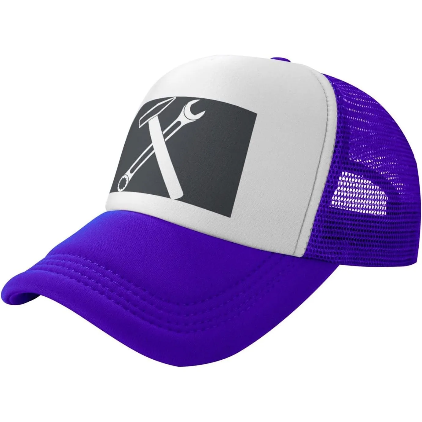 Ironworker Crossed Tools Trucker Hat Polyester Mesh Adjustable Baseball Cap for Unisex Outdoor Casual