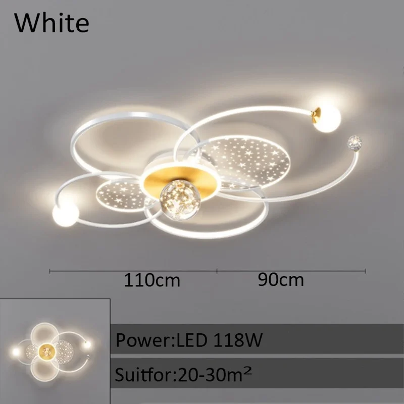 Imagem -06 - Modern Gypsophila Lâmpada do Teto com Controle Remoto Elegante Minimalista Hall Light Sala Chandelier Smart Indoor Luz Decorativa