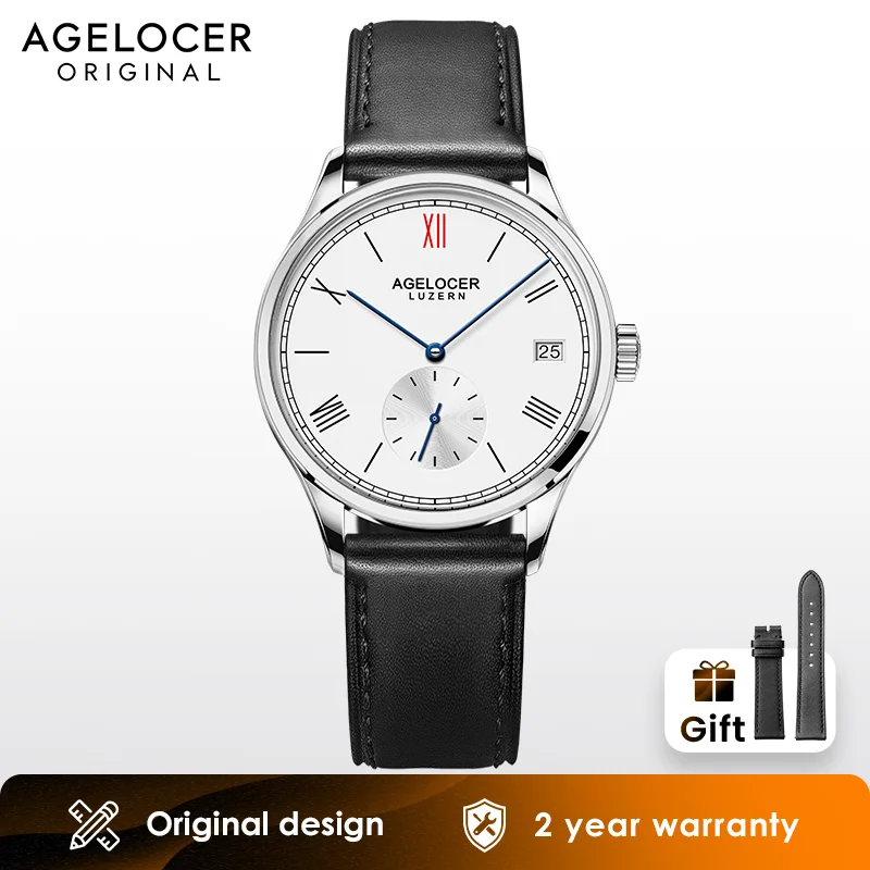 Agelocer Brand Luxury Women Mechanical Watch Automatic Bracelet Leather Strap 36mm Ladies Wrist Watch Original Watches