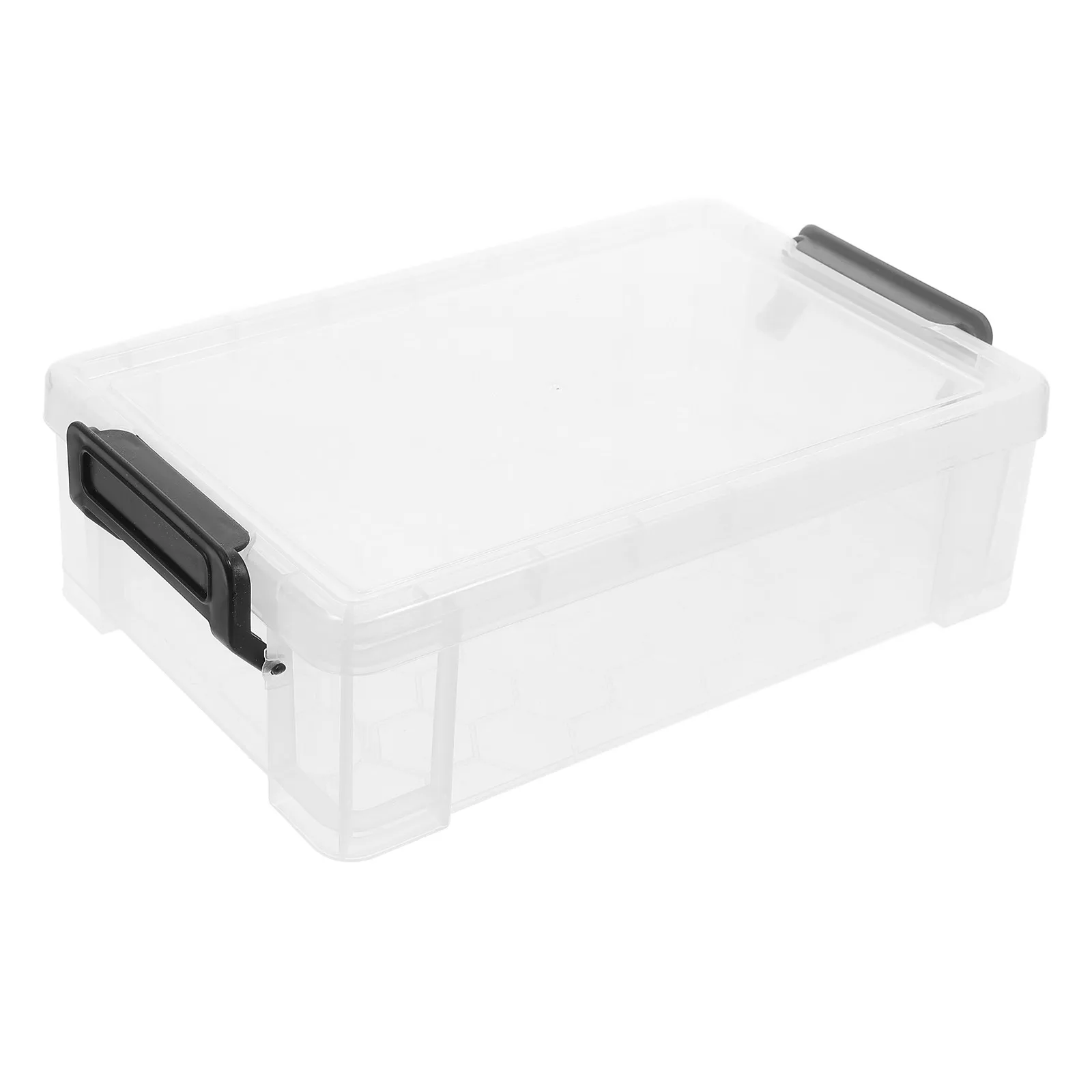 Large Capacity Transparent Pencil Case Stackable Clear Plastic Box with Dustproof Lid for Office School Home Use Pens Pencils