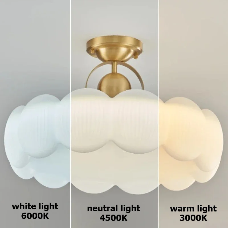 Modern French Cream Colored Ceiling Light Suitable for Children's Rooms Bedrooms Cloakrooms Ceiling Lights Cute Hanging Design