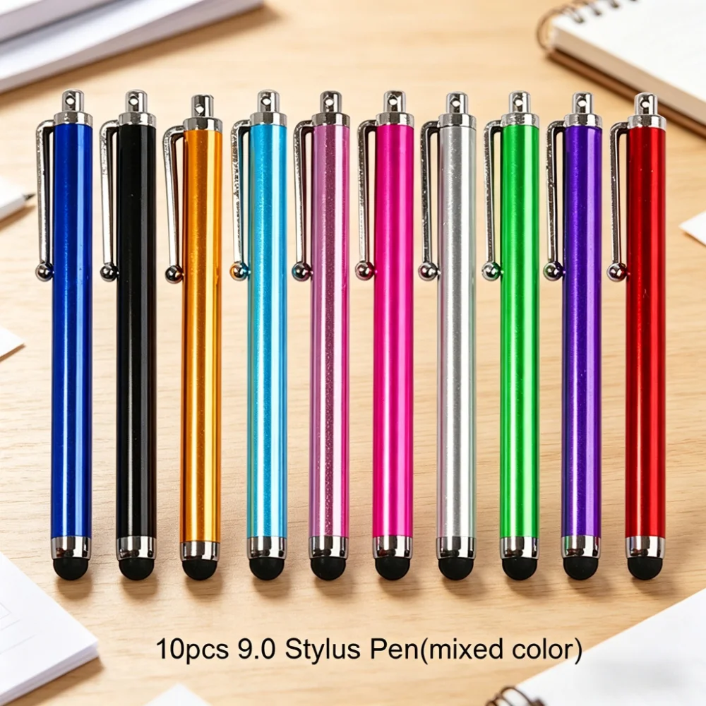 10Pcs Capacitive Stylus Random Color, Touch Drawing Pencil for iOS Android iPad iPhone Samsung Xiaomi Tablet Phone
