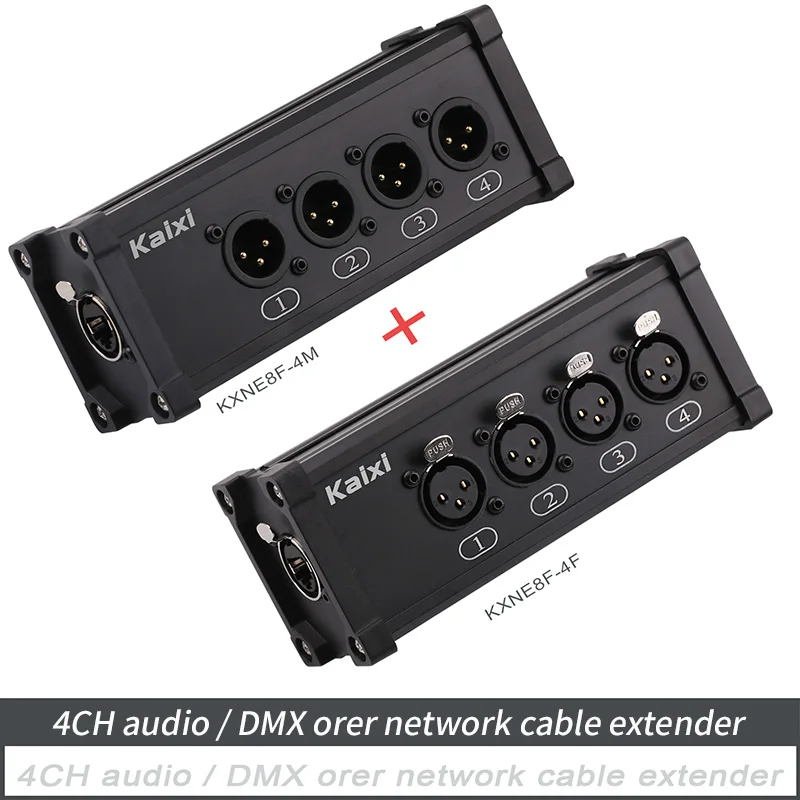 Light conversion digital network cable to analog signal distribution Kaixi4 channel DMX512 network signal extender