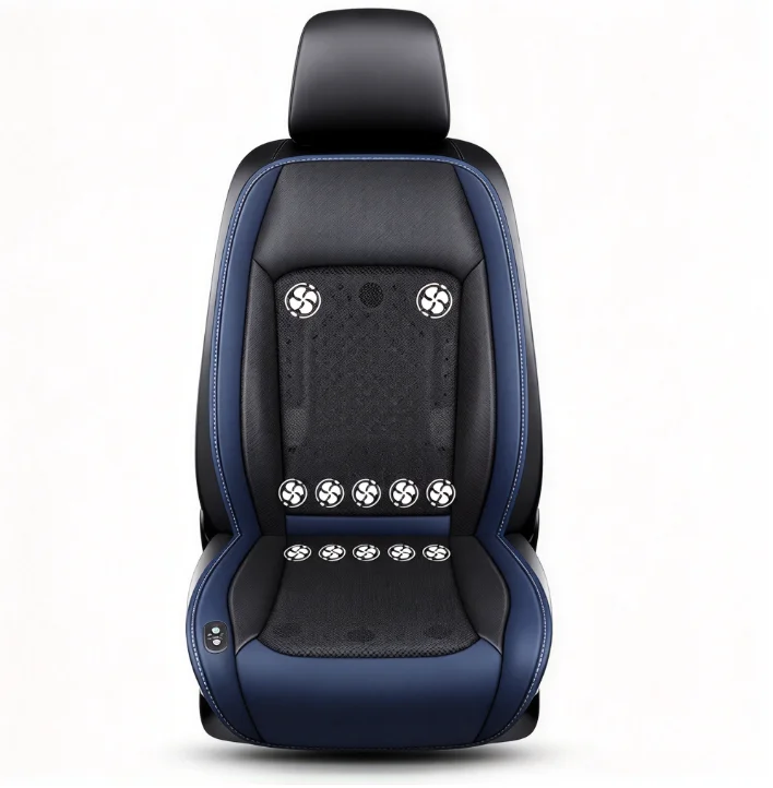 Summer Car Seat Cushion Cooling Ventilated Massage Breathable Fan Cooled Ice Silk Pad Automobile Chair Mat Ventilation Airflow