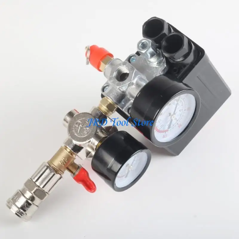 A2UD Air Compressor PressureControl สวิตช์ 220V Manifolds Relief Regulator 30-120psi วาล์วควบคุมด้วยเกจ