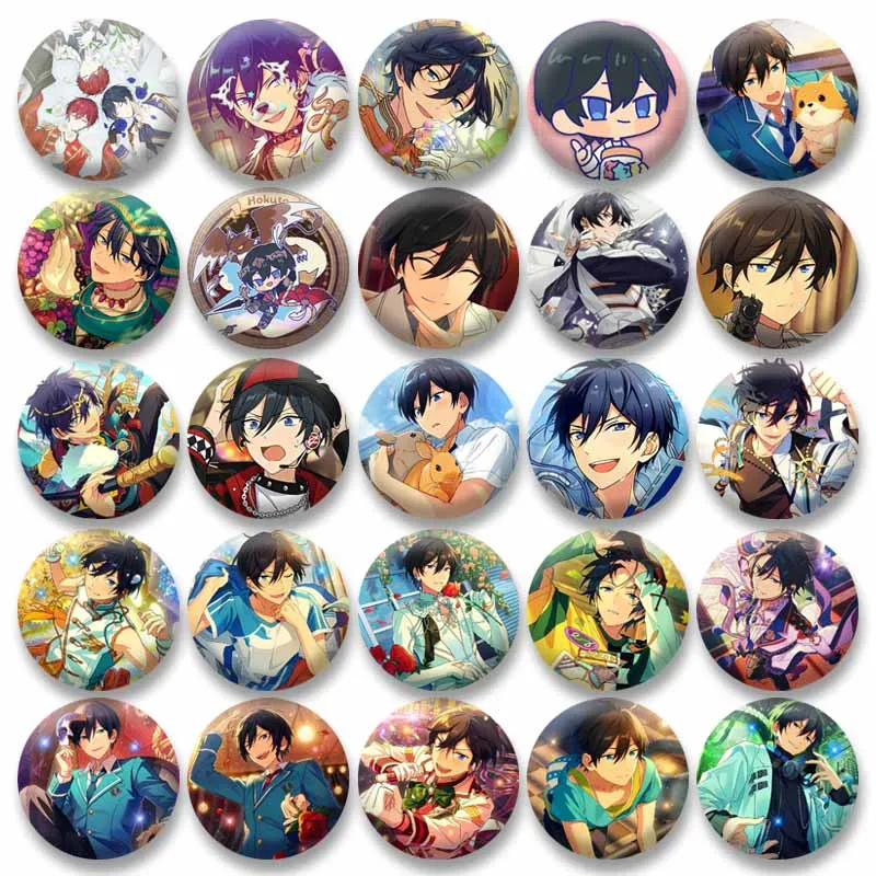 

Hidaka Hokuto Button Brooch Cute Cartoon Lapel Pin Fashion Anime Game Ensemble Stars Badge Backpack Clothing Jewelry Accessories