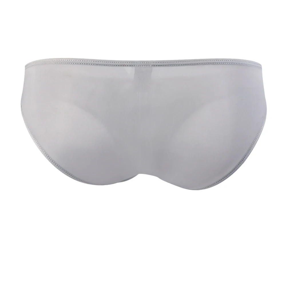 Lencería Sexy de seda de hielo para Hombre, bragas con bulto de elefante, calzoncillos con bolsa larga, Tanga, ropa interior transpirable