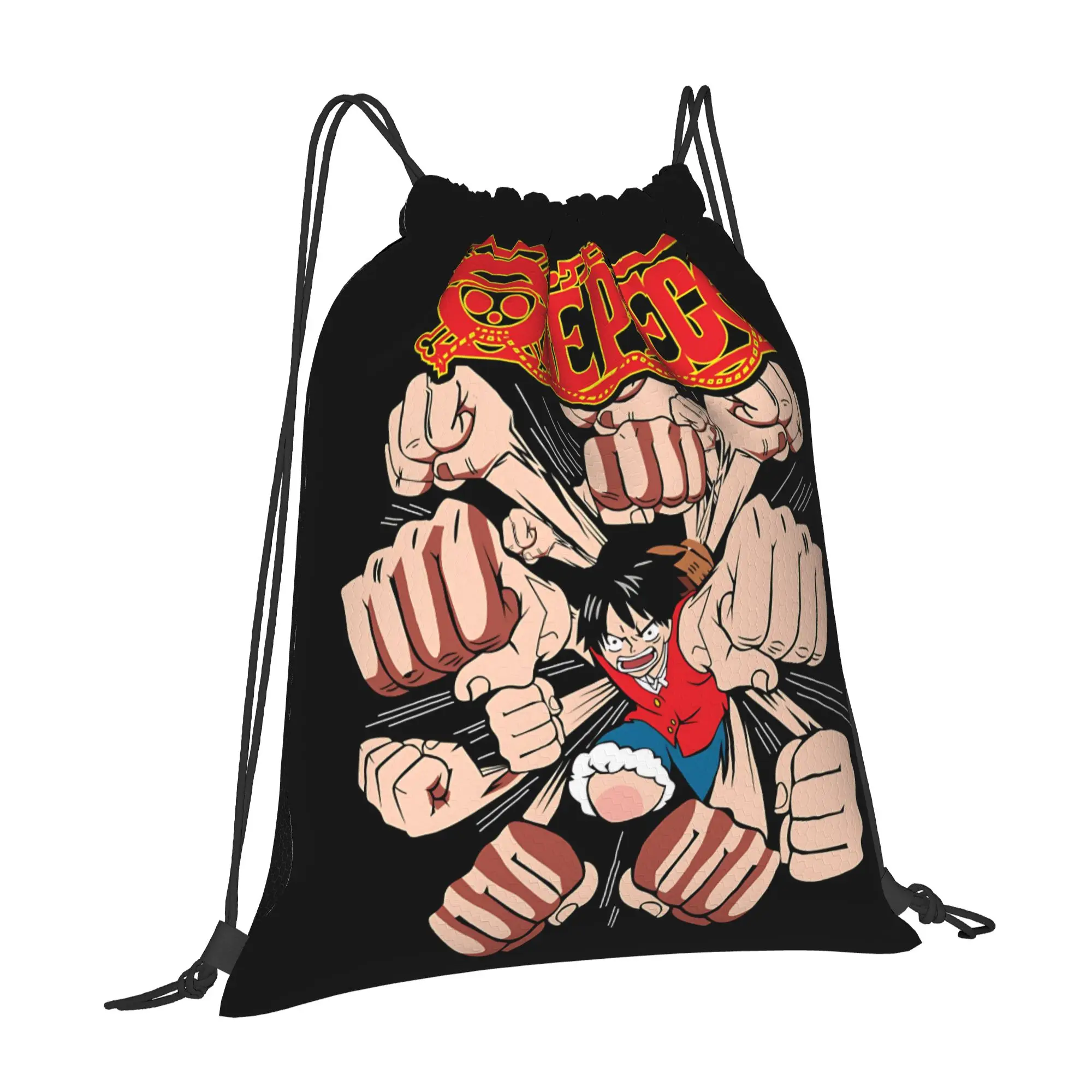 For travel Pouch One Piece Anime Luffy  Kawaii Drawstring Bags School Shoe Clothes Storage Multi-function Teen Portable Rucksack