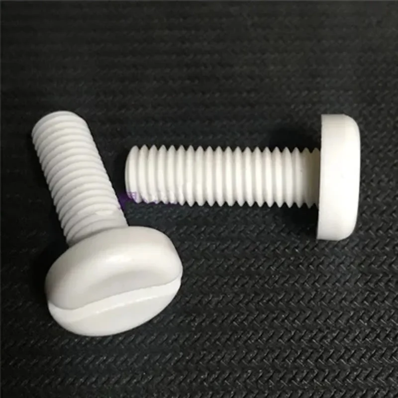 1Best 30pcs M4 Polypropylene PP One word Slotted round head Acid and alkali resistant preservative plastic screw bolt 8-40mm Len