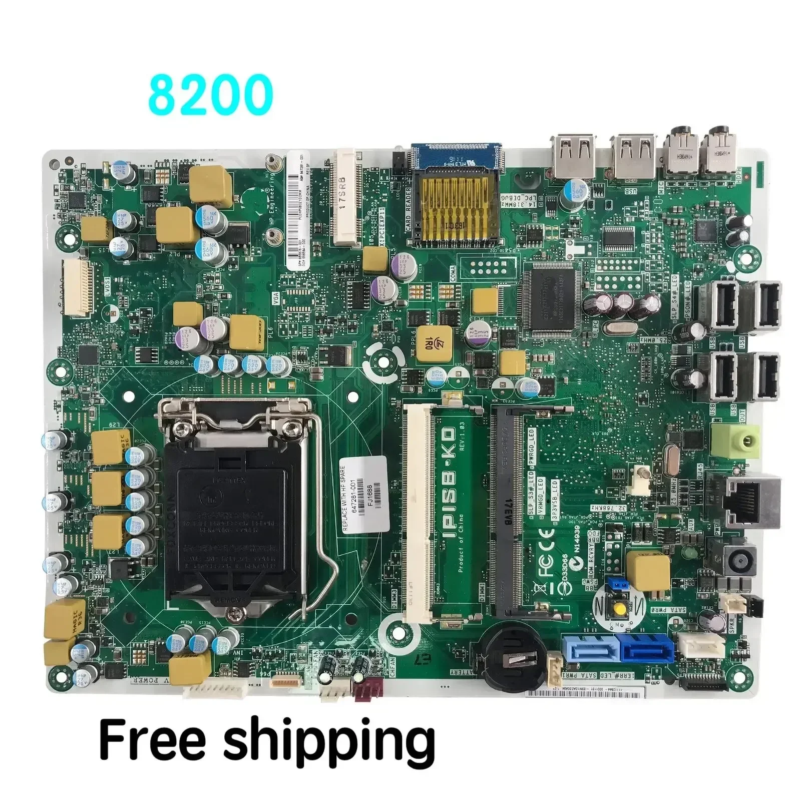 

Suitable For HP 8200 Desktop Motherboard PISB-KO 655876-001 647281-001 656564-001 Mainboard 100% tested fully work