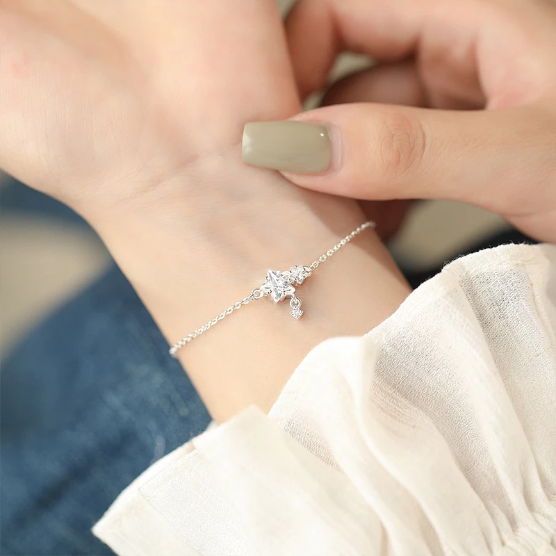 JYJIAYUJY 100% كامل الأصلي غرامة الفضة S999 سوار في المخزون الزركون ستار خاتم هدايا مجوهرات أنيقة يوميا JYB65