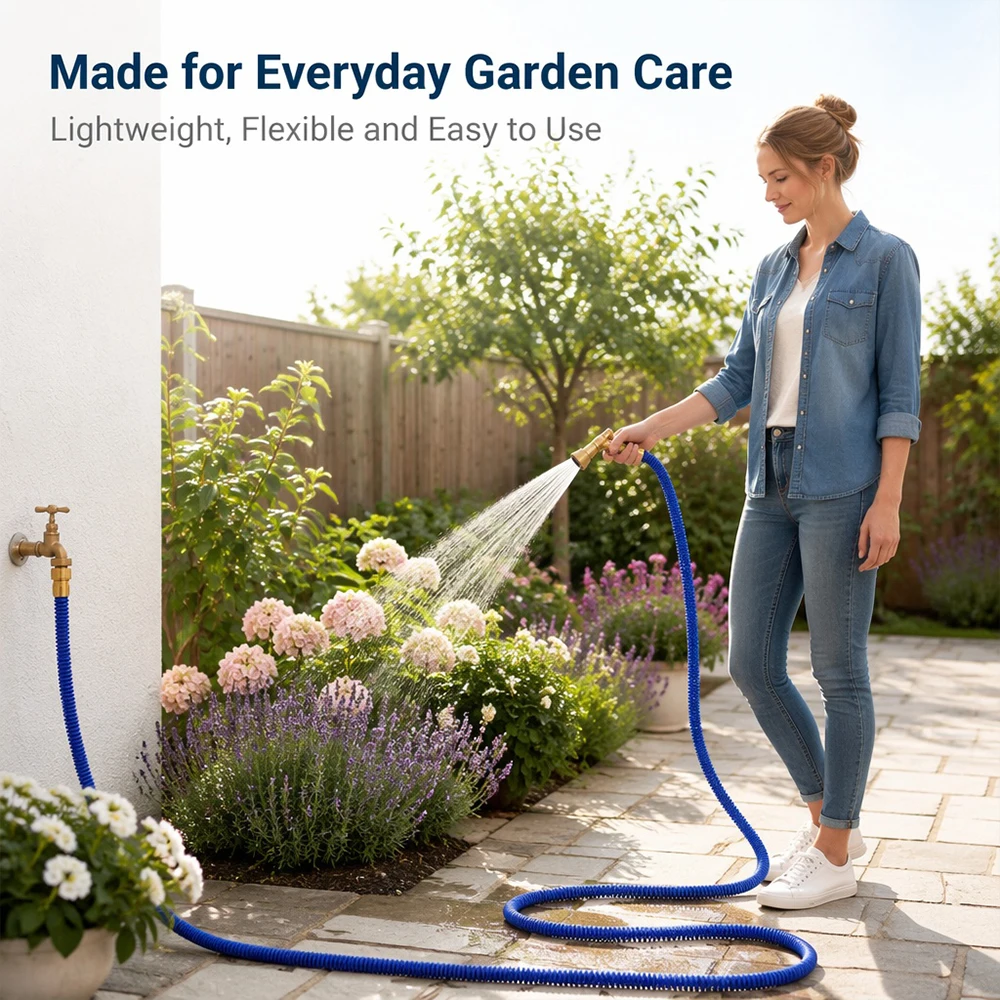 3X Expandable Magic Garden Hose Flexible TPE Water Pipe Copper Plated Fitting Burst Proof Water Hose For Car Washing Irrigation