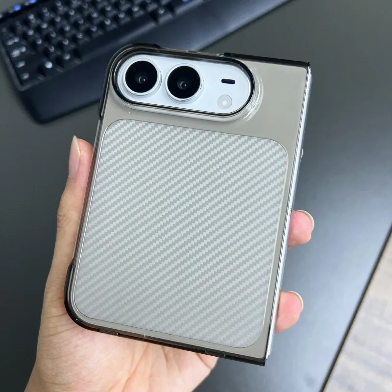 New Arrival Slim Cooling Classic Carbon-Fiber Texture Phone Case For iPhone Duo Raised Lens Frame Protection Shockproof Cover