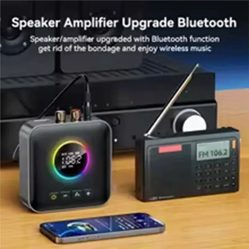 L62A Bluetooth 6.0 Adapter Audio Receiver Built-In Microphone Audio Receiver Multi-Functional Audio Receiver