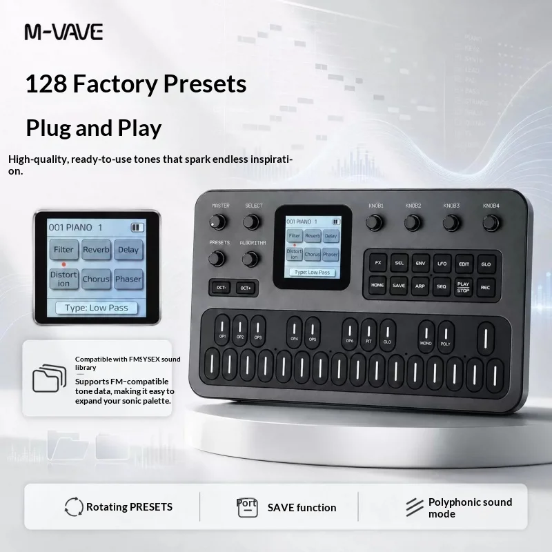 M-VAVE FM1 Synthesizer Pocket Portable Digital 27 Key Analog Arranger Music Production Built in Speaker