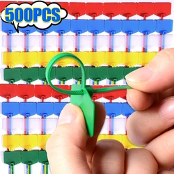 100-500Pcs Colorful Nylon Cable Ties with Labels Self-Locking Wire Organizers Plastic Ring Markers Zip Ties Office Fixing Straps