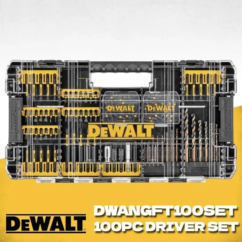DEWALT DWANGFT100SET FlexTorq Bit Set 100pc ToughCase+ System Woodworking Drill Bits Storage Set Dewalt Tool Accessories