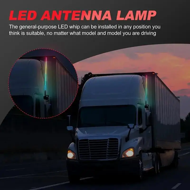 LED Lights For Car Waterproof RGB Antenna Lights 12-24V Heatproof Marquee Lamp Wear-Resistant Streamer Lamp For Cars Trucks