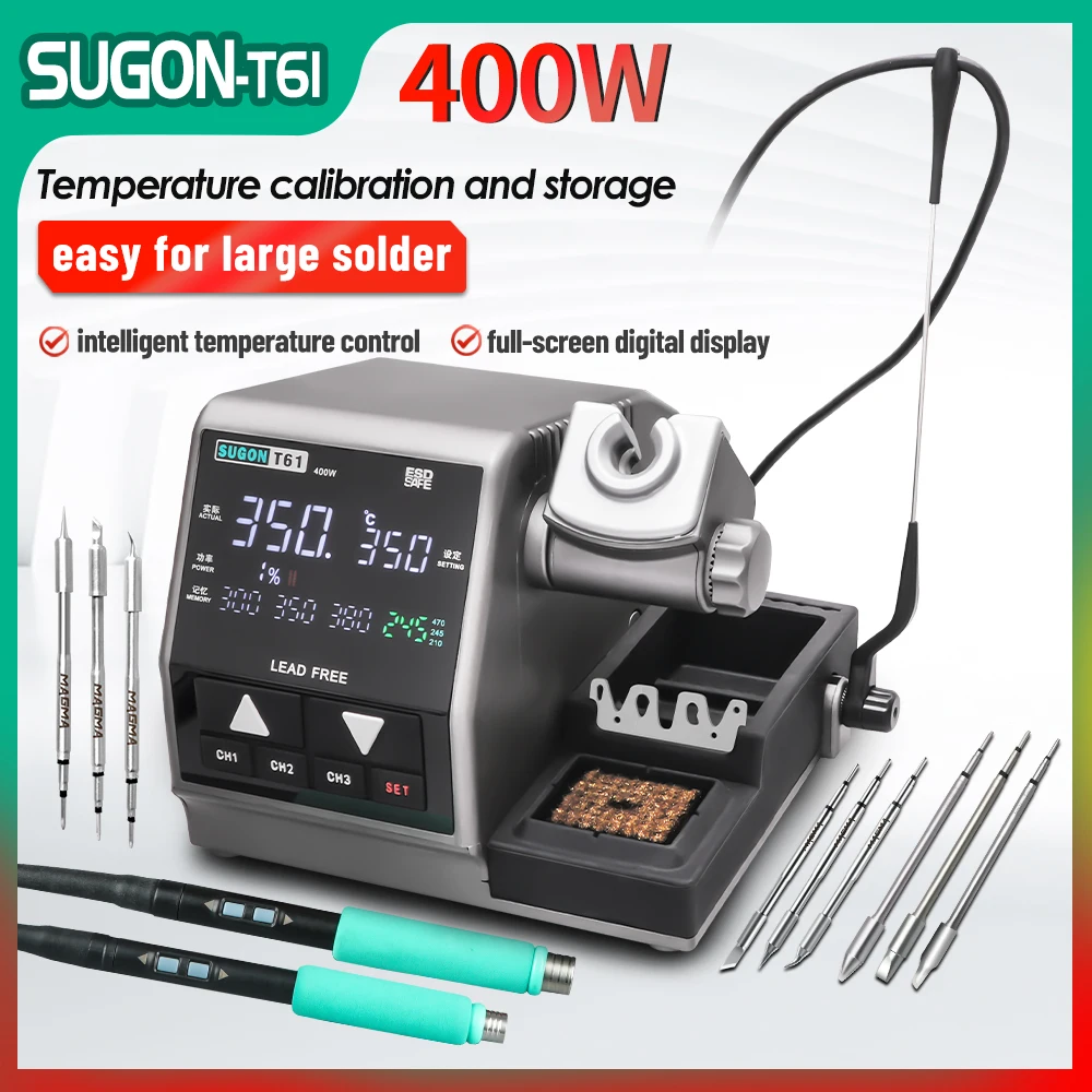 SUGON T61 400W Soldering Station C470/245/210 Electronic Soldering Iron Large Solder Precision welding Phone PCB BGA Repair Tool