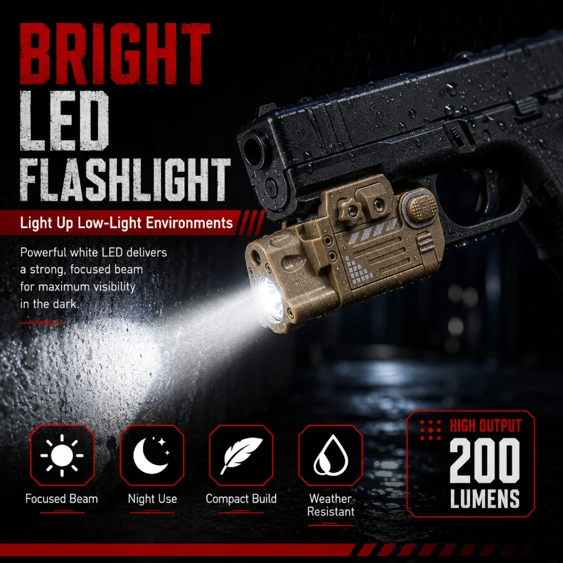 Black Portable Mini SBAL PL 2 Function Combo Light Red Dot Marker Collectible Gear