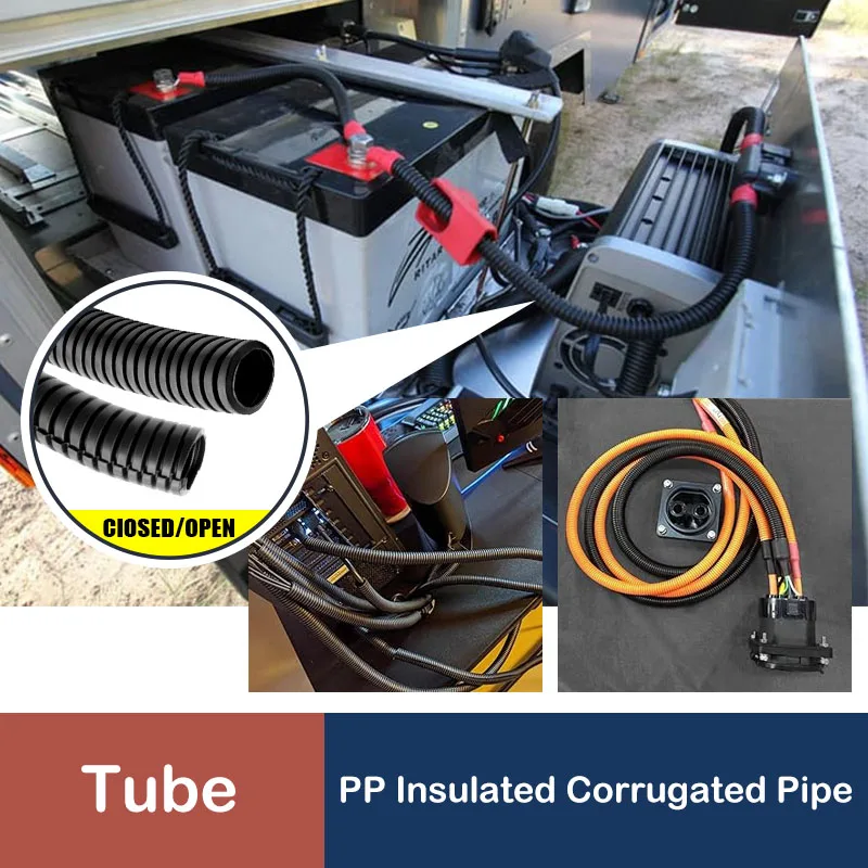 3M PP Insulated Corrugated Pipe AD7.5~ 34.5mm Wire Harness Casing Cable Sleeve Auto Car Mechanical Line Protection Sleeving