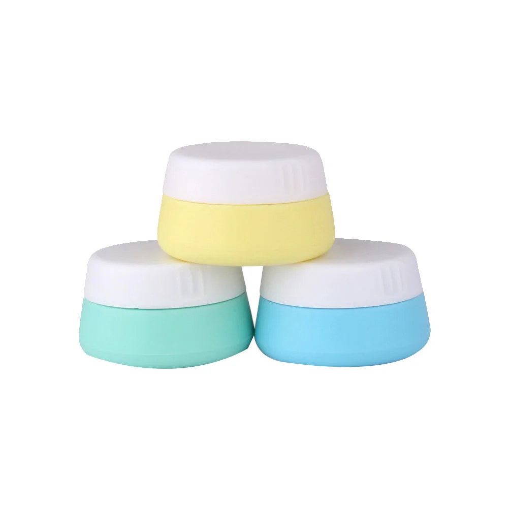 3 Pcs Travel Containers Portable Shampoo Bottle Silicone Cream Jars Airtight Leak Proof Approved Lotion Box