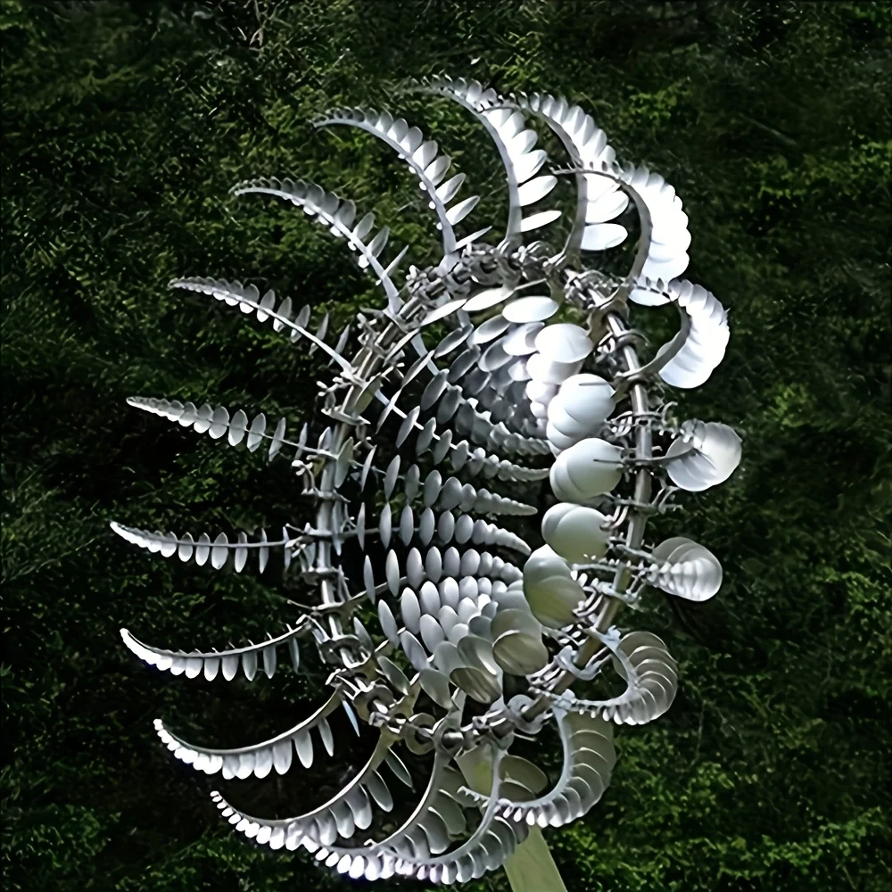 4pcs Set Includes: 2 Poles, 1 3D Windmill, 1 Ground Stake- Conveniently Packaged Together for Easy Assembly and Dancing with the Wind, Outdoor Creative Garden Decoration Windmill, Wind-driven Windmill, Yard and Garden Metal Decoration