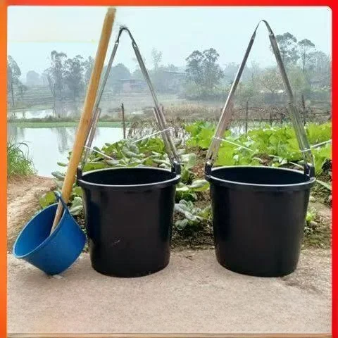 

Маленький пластиковый ведро-урна с крышкой для использования на ферме, для полива овощей, универсальный круглый урна-ведро в азиатском стиле