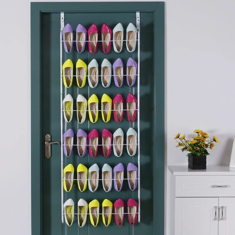 Behind the door shoe rack hanging type nail free storage slipper rack hanging on the wall saves space for household minimalist