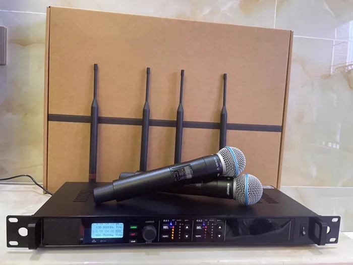 635-667nhz ULXD4D نظام ميكروفون لاسلكي احترافي Uhf للتنوع الحقيقي