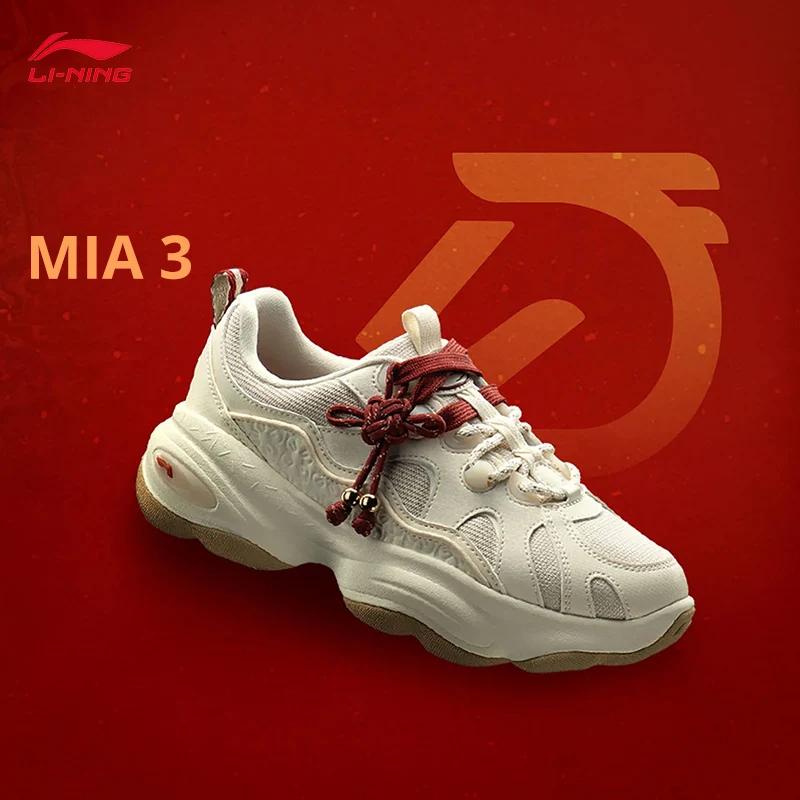 

Женские легкие классические повседневные кроссовки LI-NING MIA 3 SportStyle Series с мягким отскоком, массивные кроссовки AGCW006