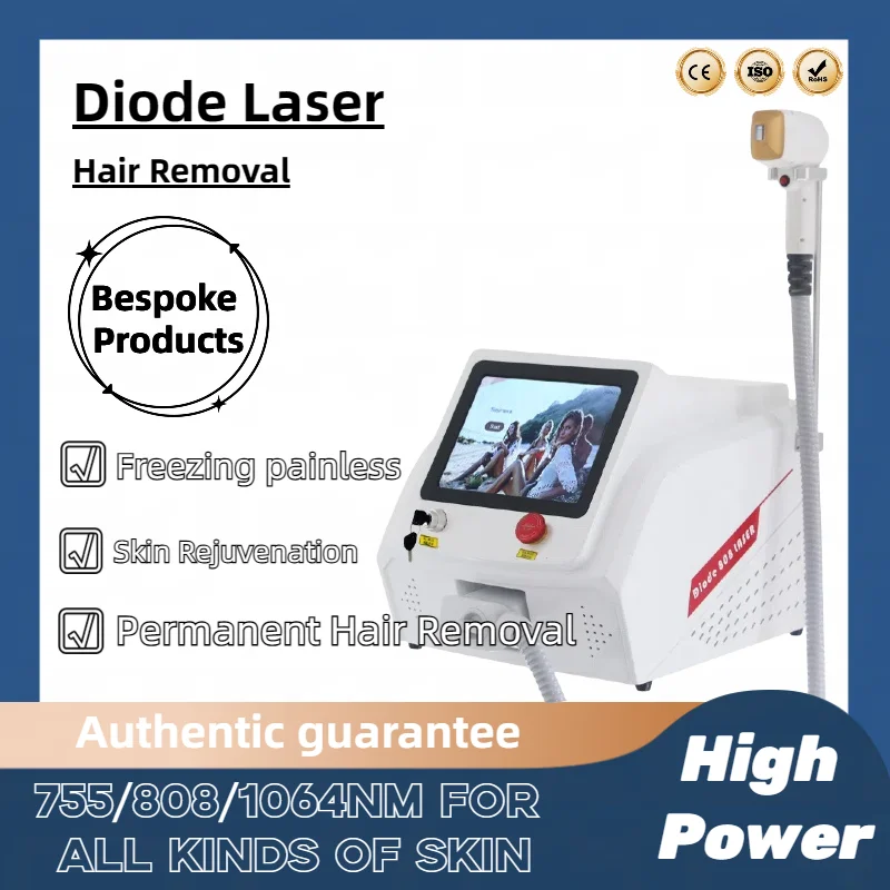 

Portable 3 Wavelengths Diode Laser 755nm 808nm 1064nm Salon Painless Alexandrit Permanent Hair Removal Machine