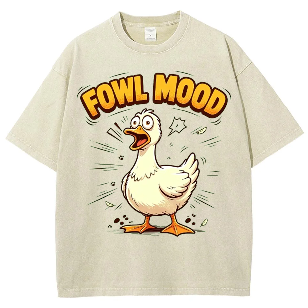Men's Funny Duck Graphic T Shirt Casual Short Sleeve Crew Neck Streetwear Summer Tee Loose Fit Top for Daily Wear