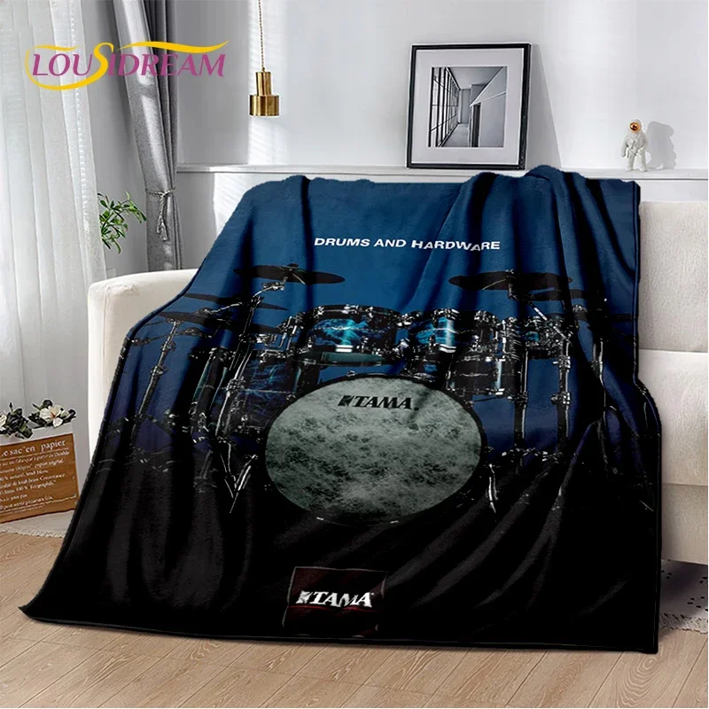 Music Instruments Drum Kit Drum Set Blanket,Soft Throw Blanket for Home Bedroom Bed Sofa Picnic Travel Office Cover Child Gift