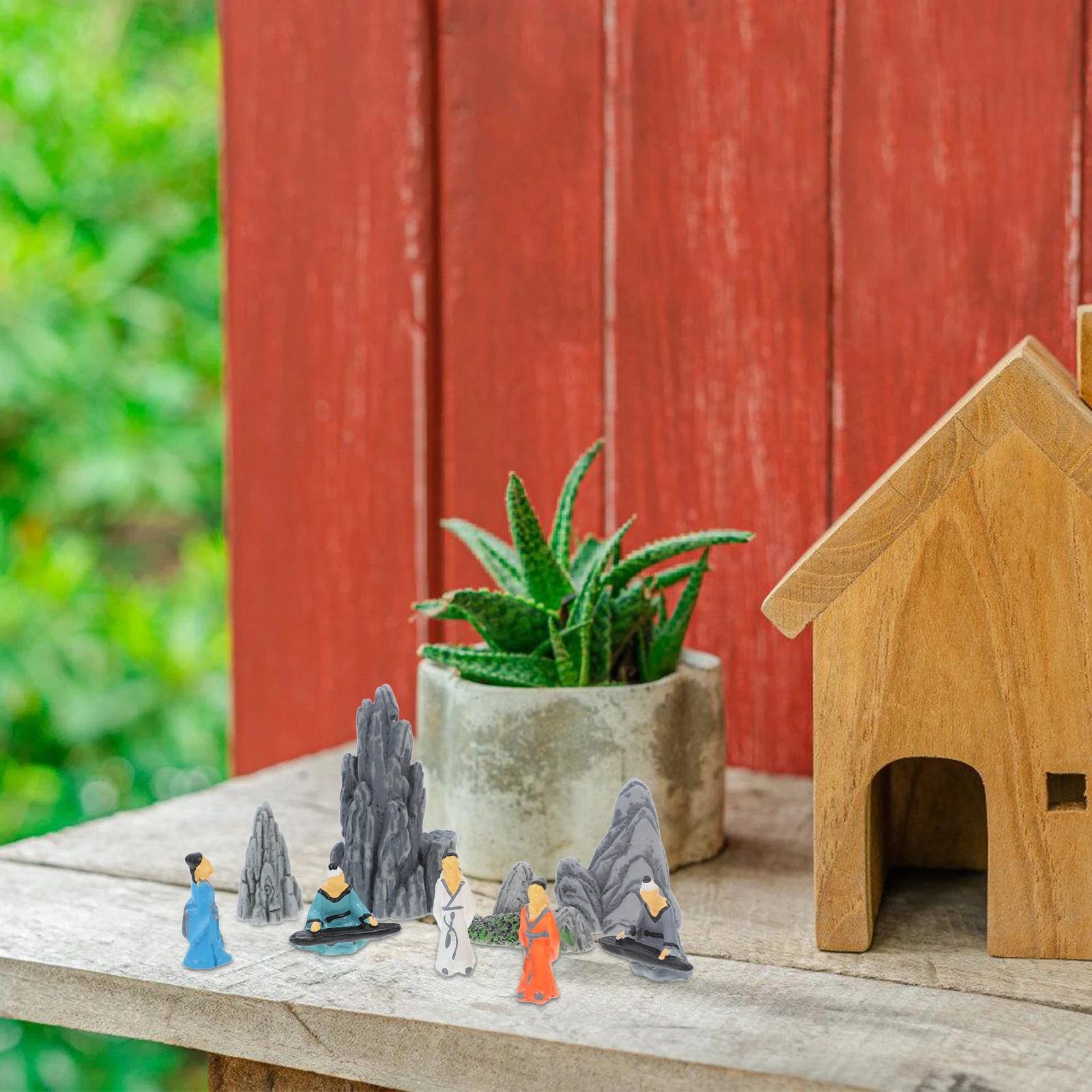 

Miniature Bonsai Fairy House Figurines Asian Garden Accessories Micro Landscape Decoration Zen Fish Tank Decorations