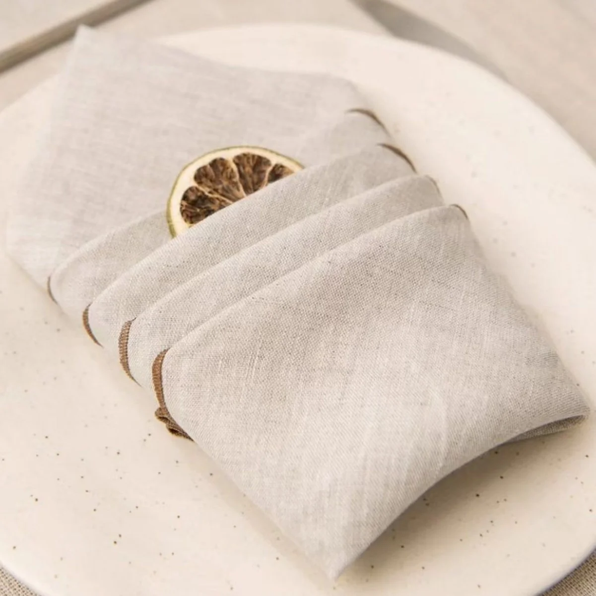 مناديل مزيج القطن والكتان 100% - مناديل عشاء ناعمة قابلة للتنفس للمنزل والمطبخ والمطعم وديكور طاولة الحفلات 6 قطع 40 × 40 سم #2