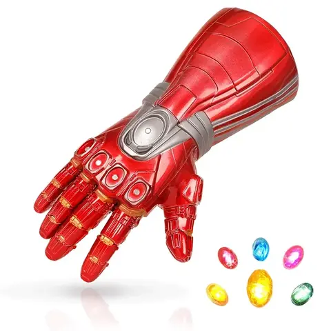 Anime Kids Thanos Gloves Infinity War Infinity Gauntlet Led Light Action Figure Cosplay Superhero Adult Costume Toy Gifts Christ