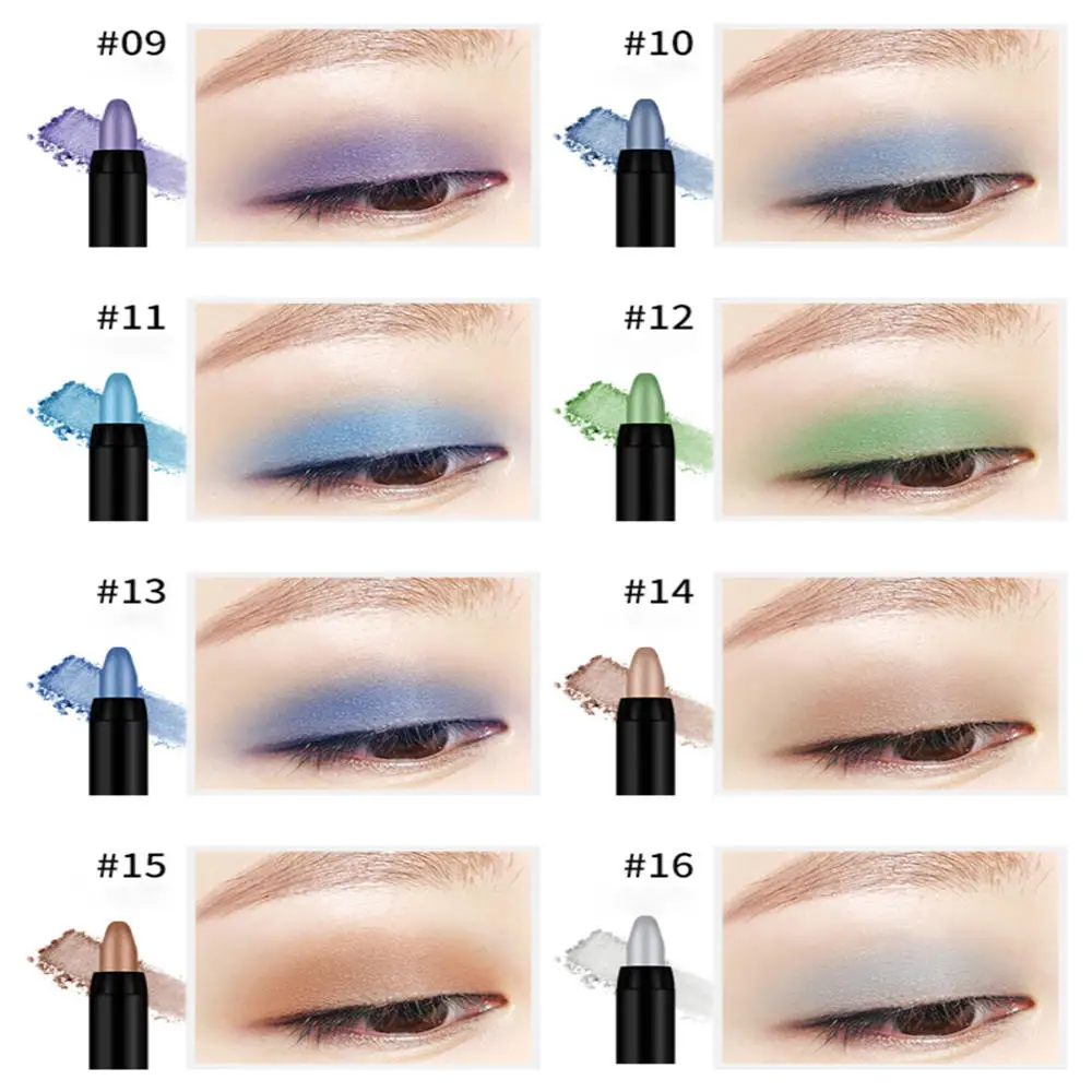 Waterproof Pearlescent Eyeshadow Pencil Stick 9 Colors Lasting Glitter Shimmer Eye Shadow Pen Eyeliner Stick Eyes Makeup Tools