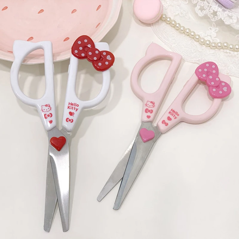 Sanrio Hello Kitty Hand Made Scissors Kawaii Kt Cat Art Scissors Kid Stationery School Office Supplies Girls Gifts