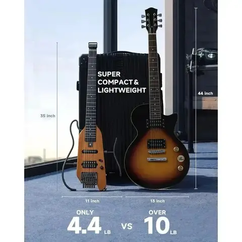 Donner HUSH-X 헤드리스 사일런트 어쿠스틱 일렉트릭 여행용 기타 탈착식 프레임 초경량 마호가니 솔리드 바디 HUSH X