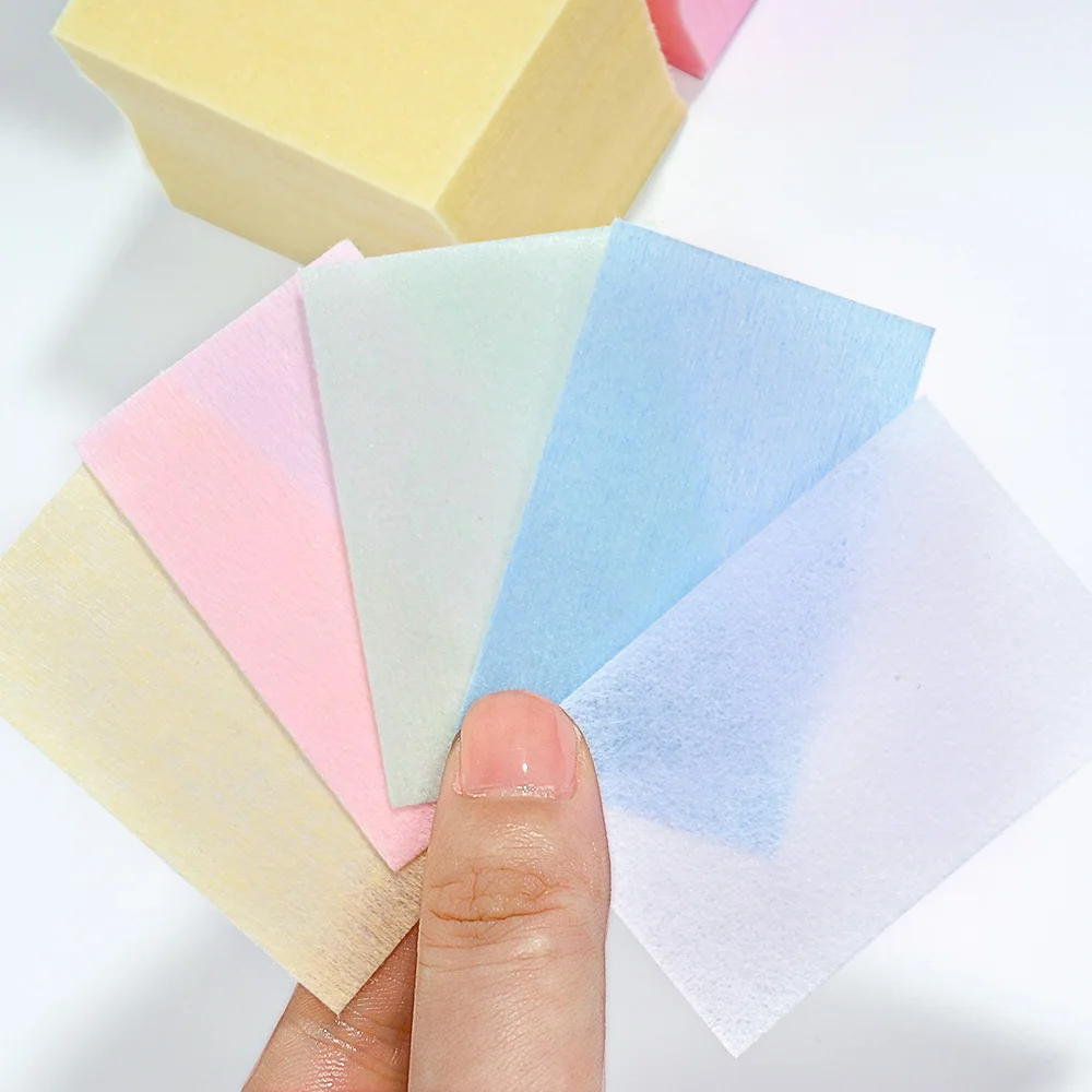 100/600Pcs Lint Free Nail Wipes Pads Soft Non-Woven Nail Polish Remover Pads 100% Cotton Non Woven UV Gel Cleaner Pad Nail Tools