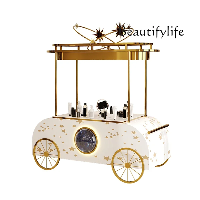 

c Mobile Cart Pedestrian Street Homestay Commercial Display Cart Shop Decoration Drainage Promotion Cart