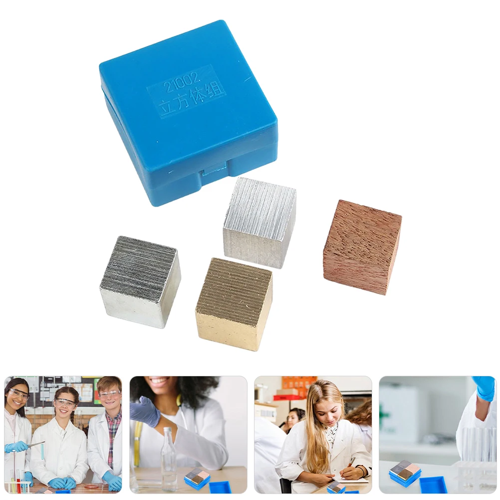 4 ชิ้นแม่เหล็กเครื่องมือการสอนฟิสิกส์ทองแดงเหล็กอลูมิเนียมไม้บล็อก Lab Experiment