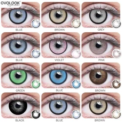 OVOLOOK-2pcs pupils halloween Blue Green contact lenses for Eyes Natural Colored contact lenses Prescription myopia Brown Lens