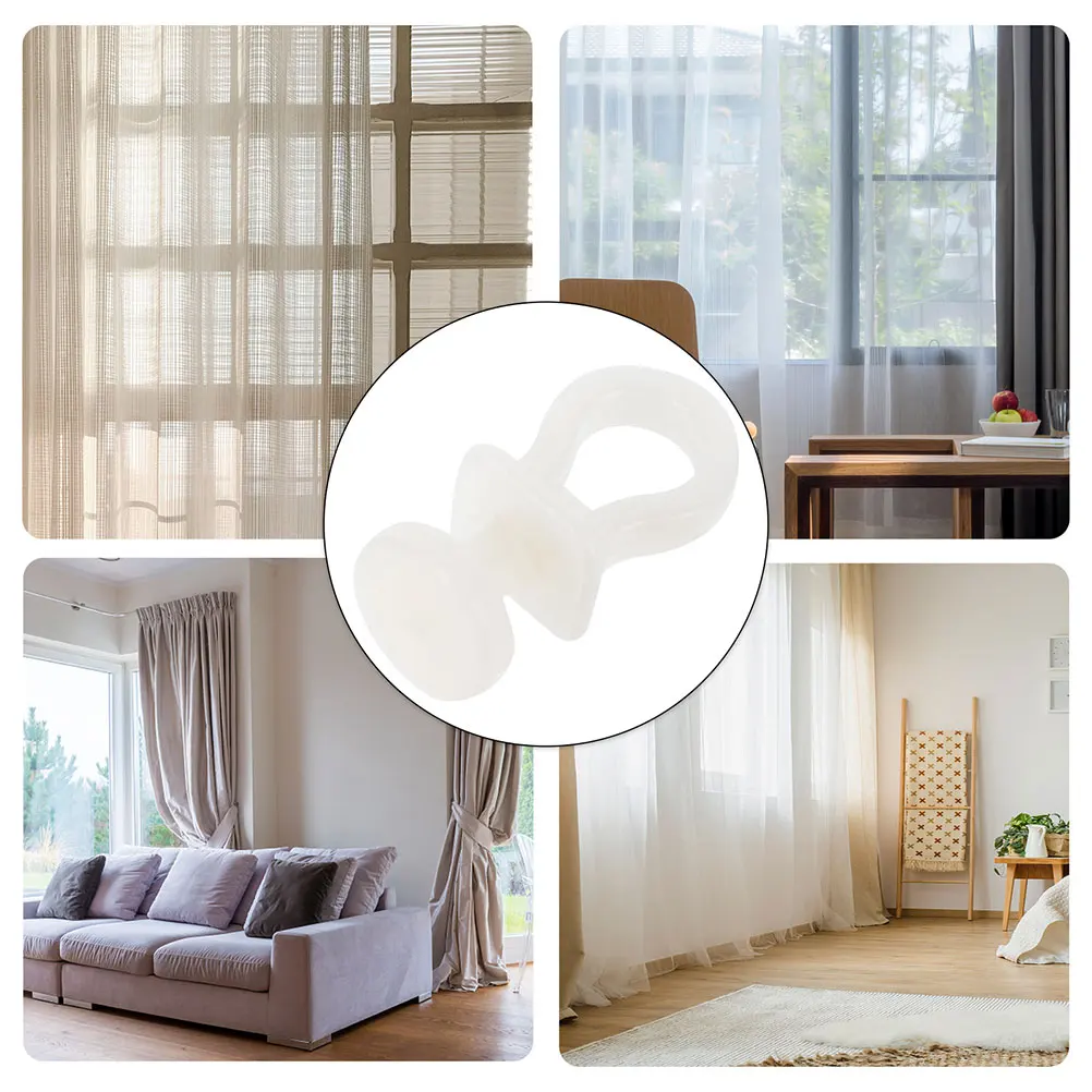 

30pcs Curtain Track Roller Beige Plastic Pulley Quiet Smooth Durable Beaded Home Decor Ceiling Mounted Window Accessories