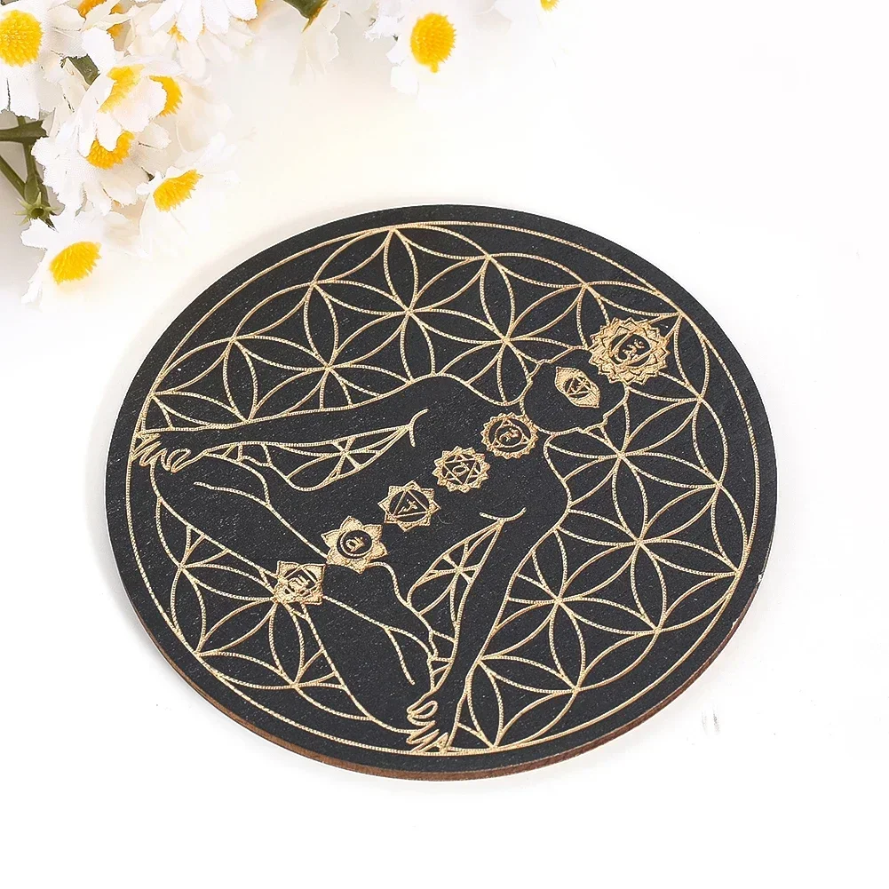 

Black Pendulum Board Seven Chakras Magics Meditation Decision Plate Metaphysical Fortune Telling Toys Altar Creative Ornaments