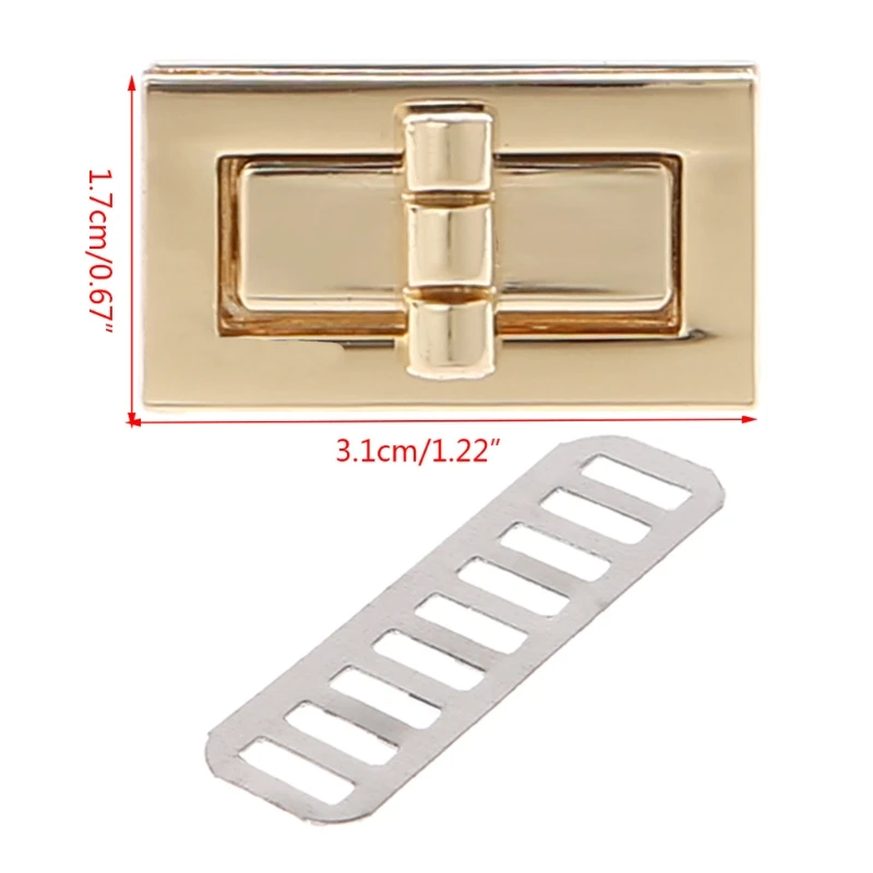 Fecho forma retângulo Turn Lock Twist Locks DIY Bolsa couro Bolsa Hardware