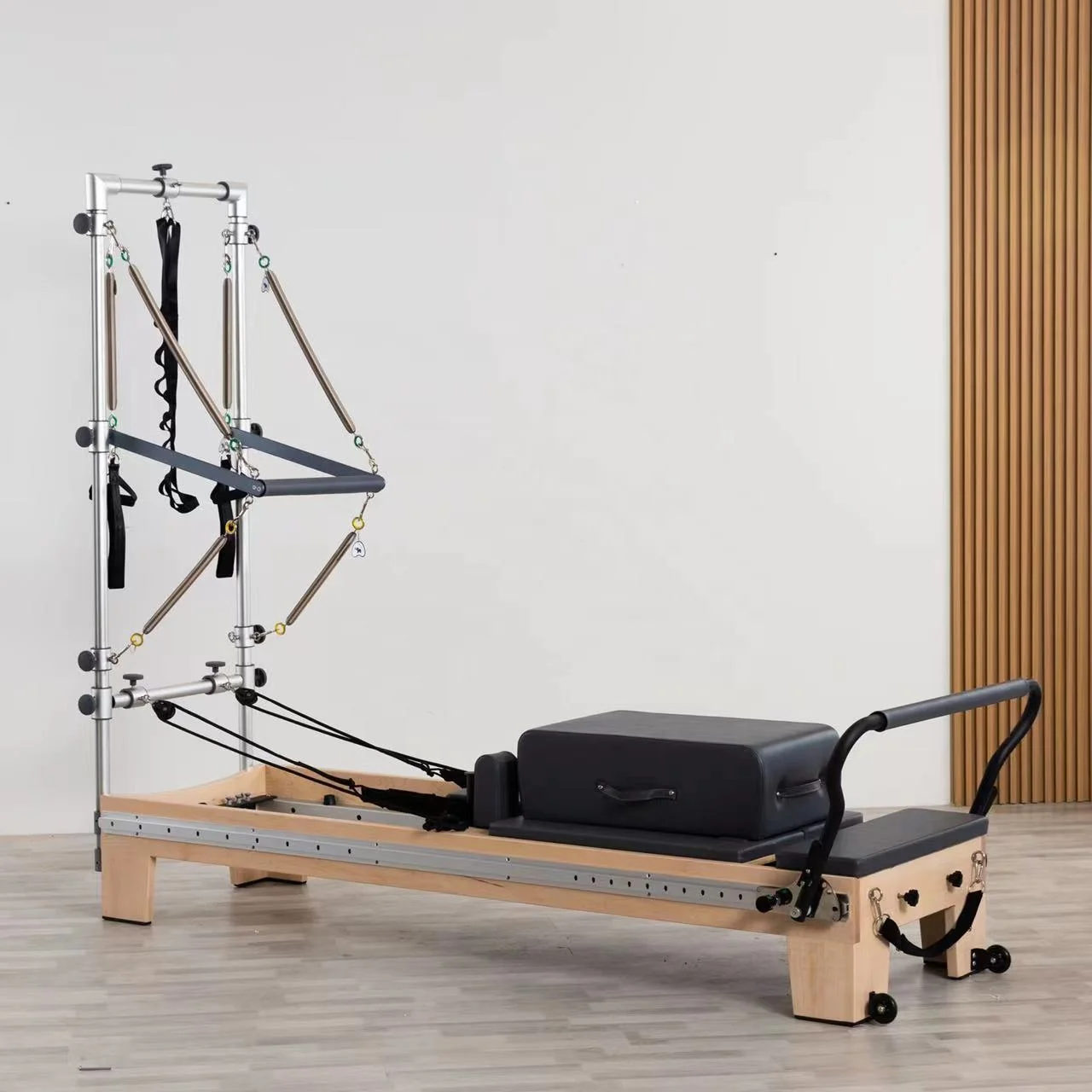 Venda direta da fábrica, equipamento fitness para academia, madeira de bordo, pilates, reformador de cama, meio trapézio