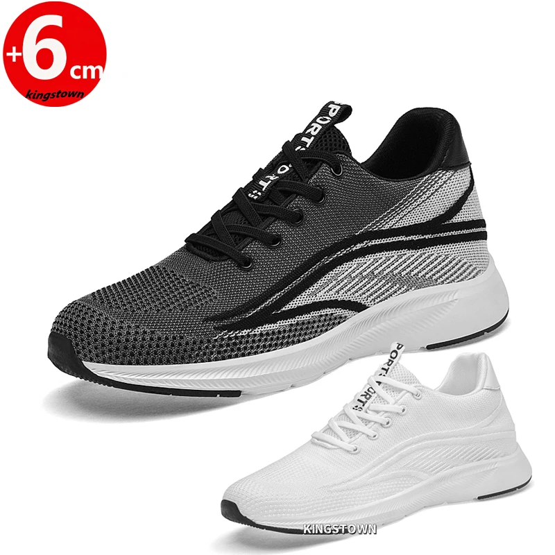 

Мужские кроссовки-оксфорды с увеличением роста, скрытая танкетка 6 см, большие размеры 35-46, парные модели